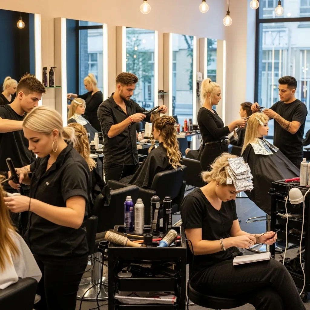 Stylist training session at crystalshine